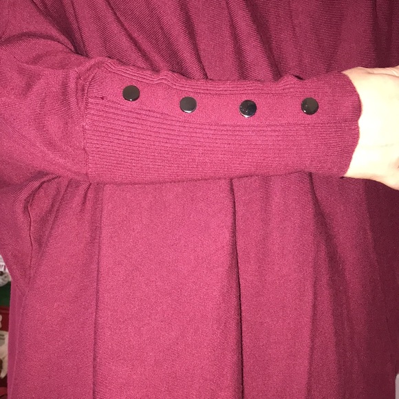 Alfani Burgundy Poncho Sweater Turtleneck Top - Picture 6 of 12